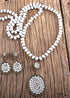 Boho Necklace, Jewelry Set, RH Crystal Black White Glass